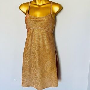 Elegant Gold Women's mini graduation Dress free Zara